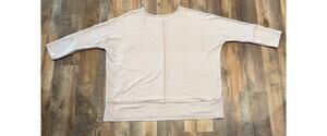 SPANX Women’s Oversized Neutral  Taupe Long Sleeve Top - Lg